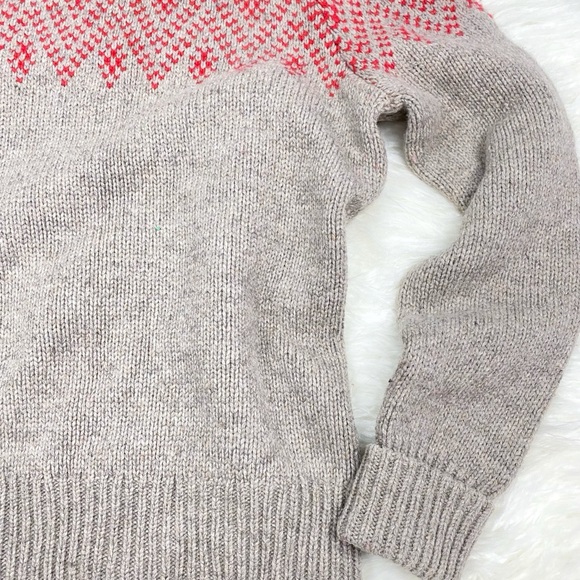 GAP Fair Isle Lambs’ Wool Sweater Festive Thick Knit Cowl Neck Turtleneck Nordic - Picture 7 of 16